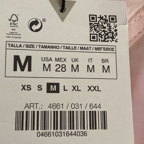 NWT. Zara Light Pink Modal Blend Flowy Shirt with Pockets. Size M. - Picture 8 of 10